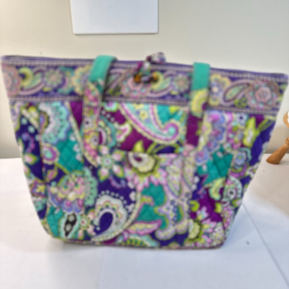 Vera Bradley Signature Laptop Tote Bag Multicolored Paisley Print - Picture 3 of 14